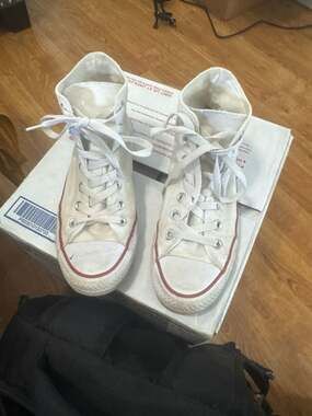 Converse Chuck Taylor All Star High Top Optical White Sneakers Size Men's 5 Wome